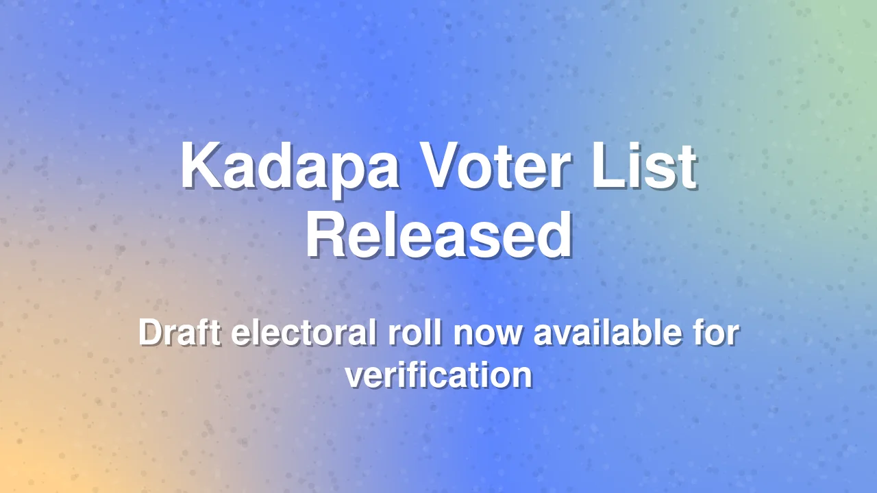 Kadapa district releases draft voter list