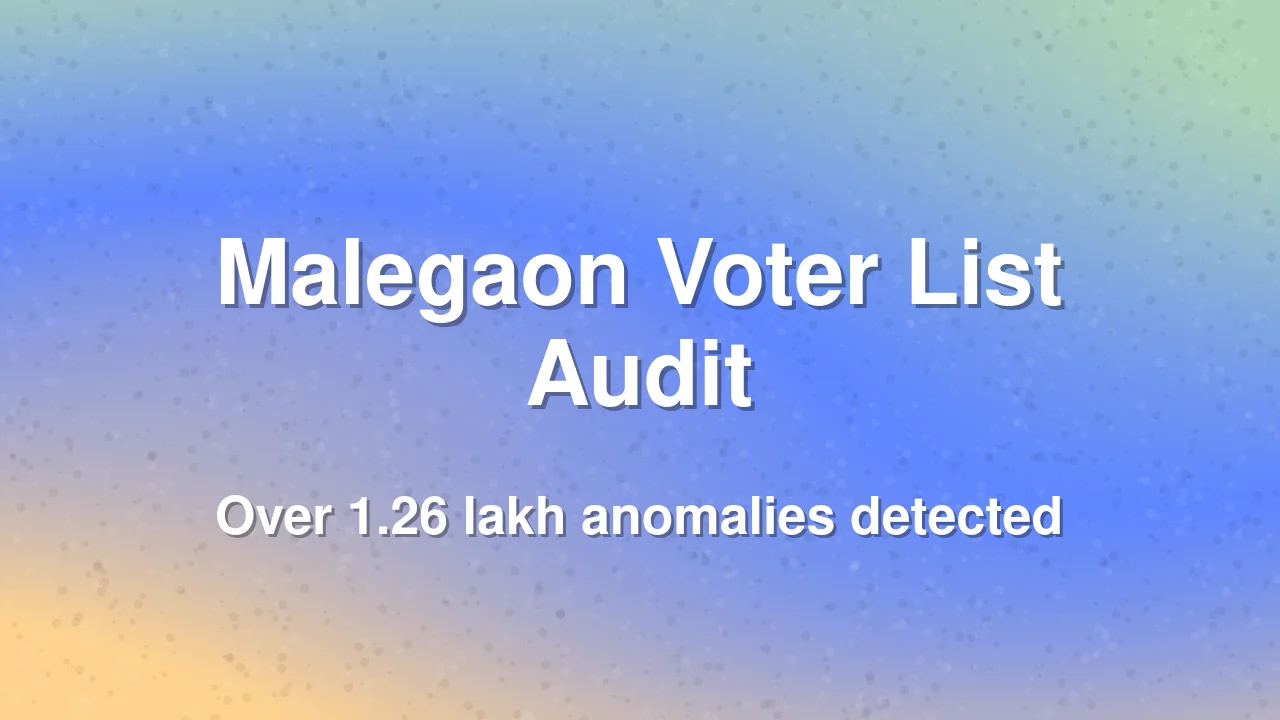 Malegaon voter list verification flags over 1.26 lakh anomalies