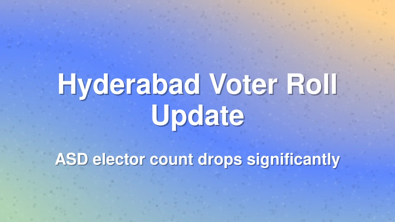 Hyderabad Electoral Roll Update: ASD Electors Count Drops to 2.60 Lakh