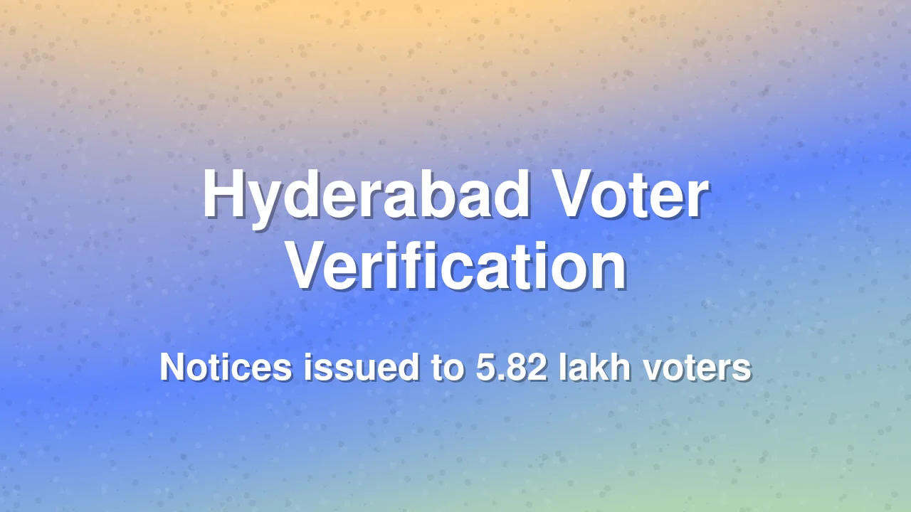 Hyderabad Election Authorities to Verify 5.82 Lakh Unmapped Voters