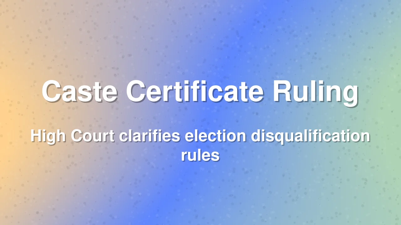 Chhattisgarh High Court Rules on Invalid Caste Certificates