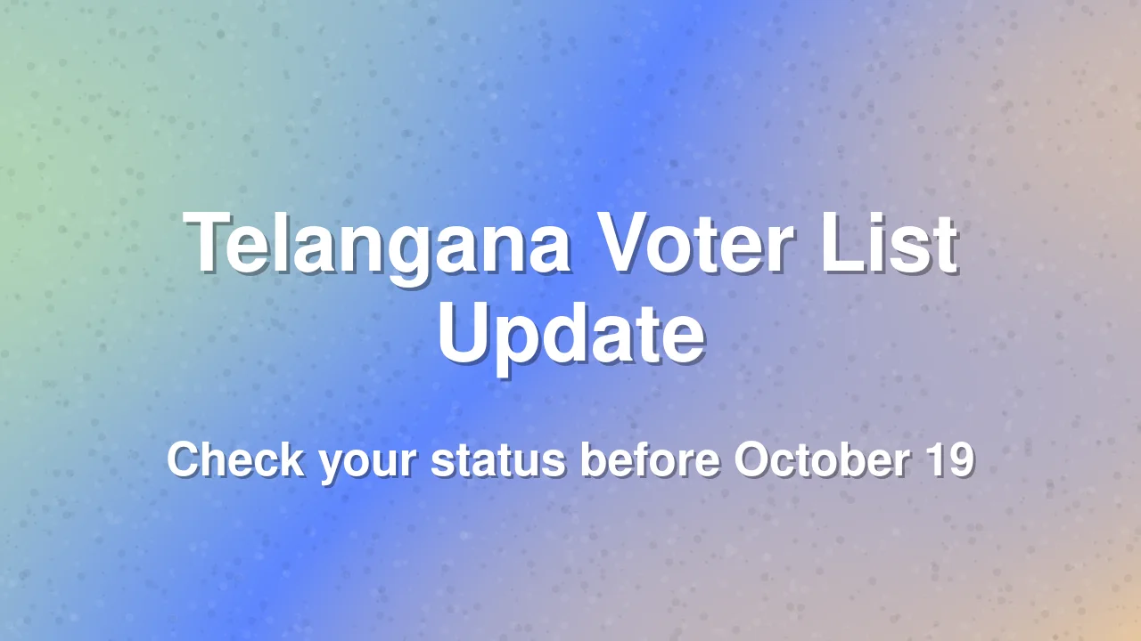 Telangana SIR 2026: Important Update for Hyderabad Voters