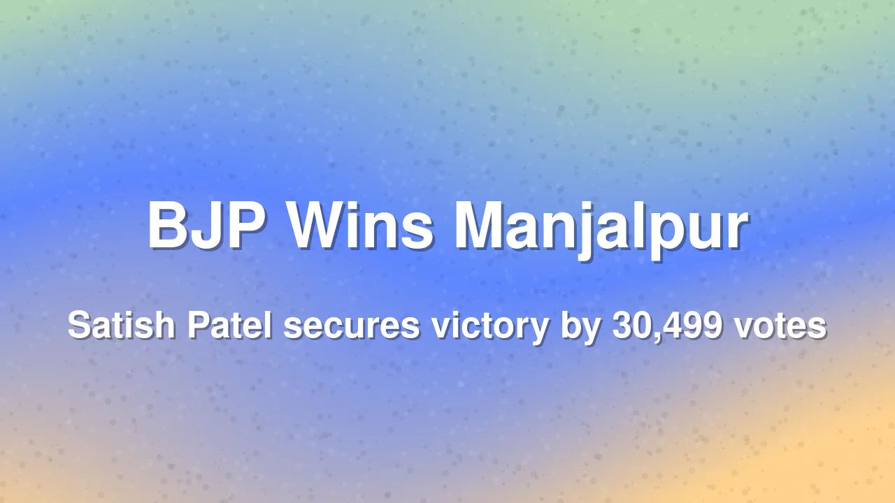BJP Wins Manjalpur Assembly Bypoll