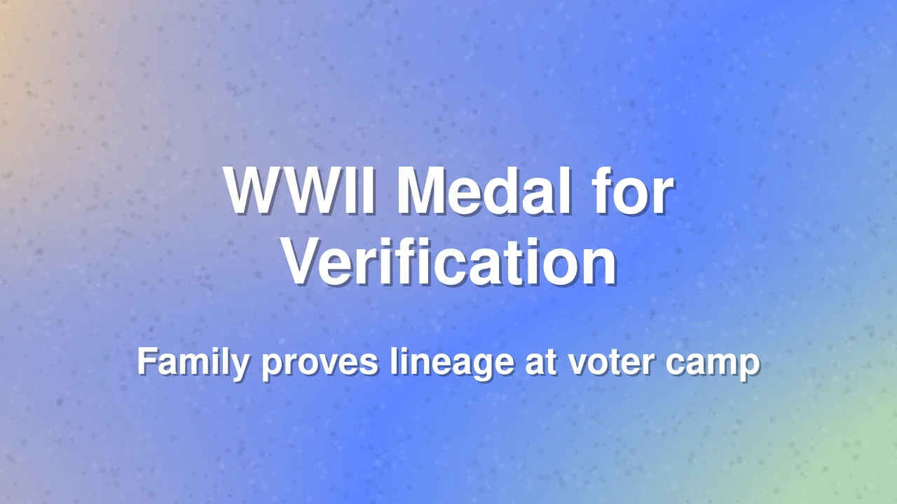 Family uses WWII medal to prove lineage for voter list