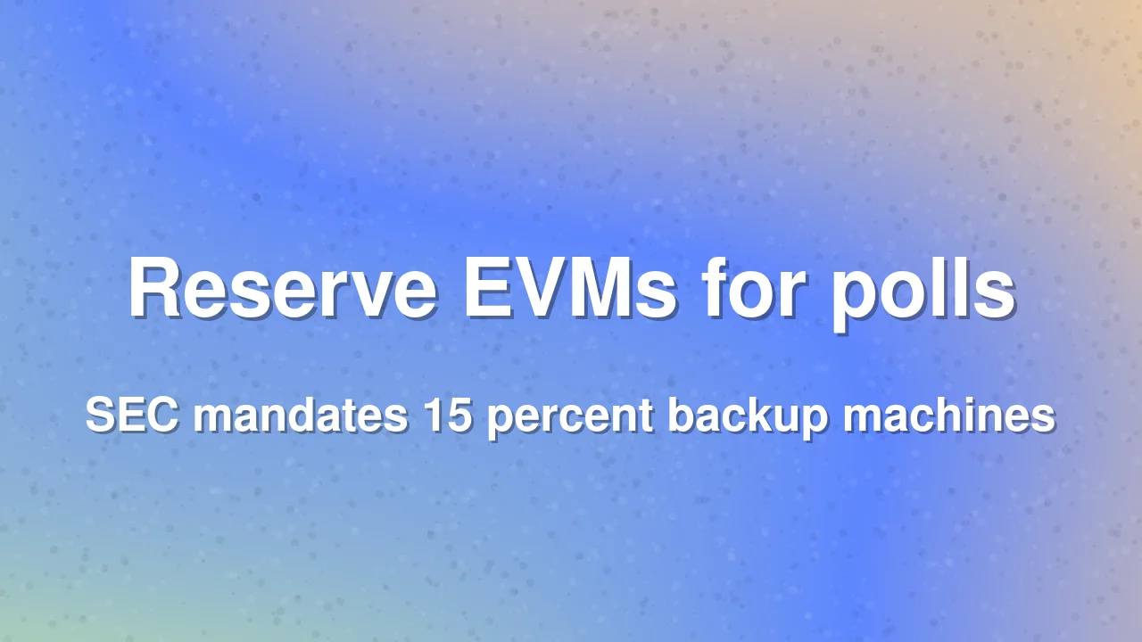 State Election Commission mandates 15 percent reserve EVMs for local polls
