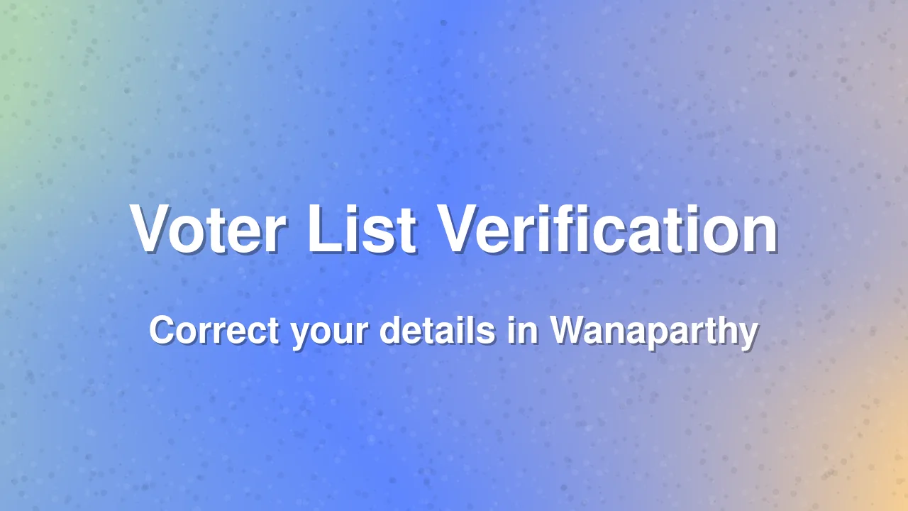 Voter List Verification Drive in Wanaparthy