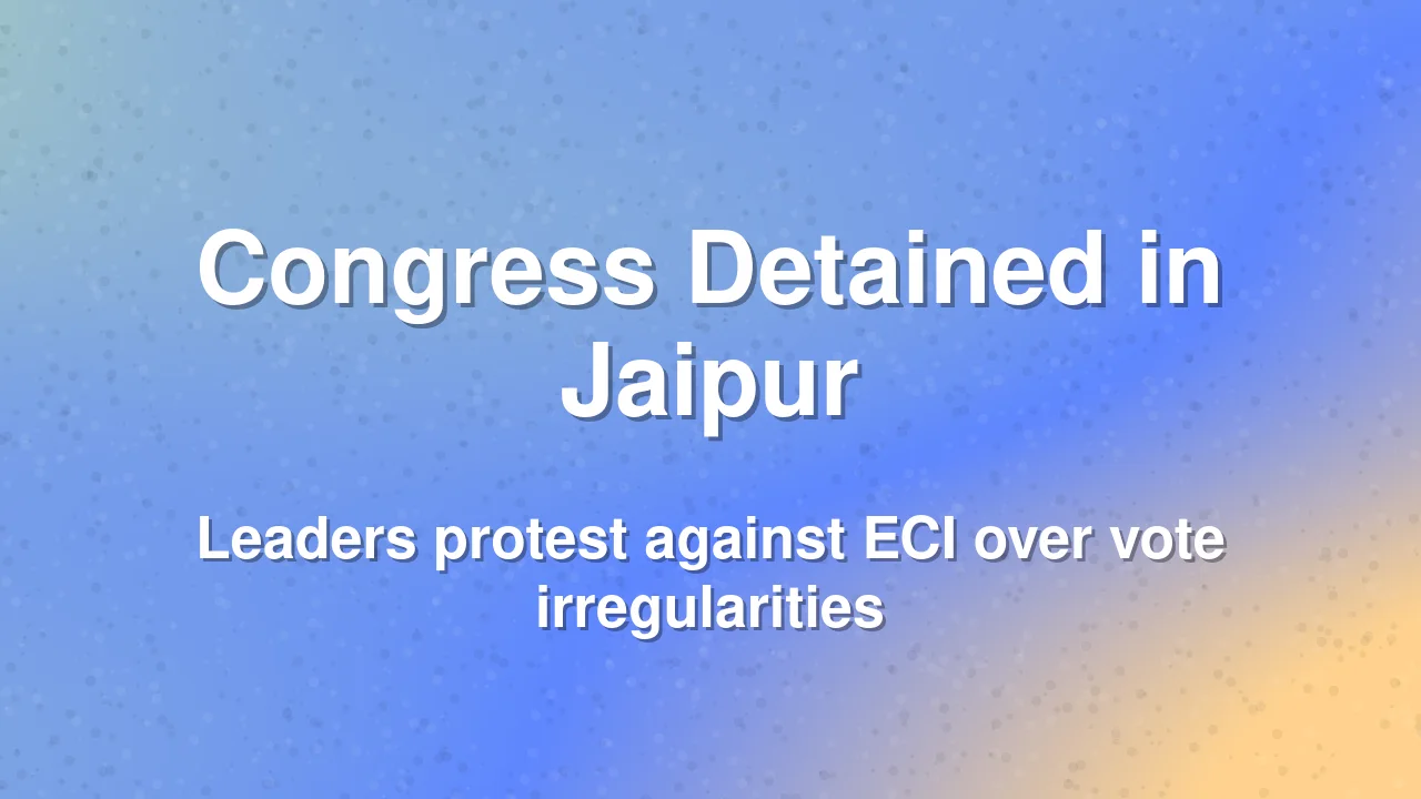 Gehlot, Jully, Randhawa Detained During Protest March to ECI Office in Jaipur