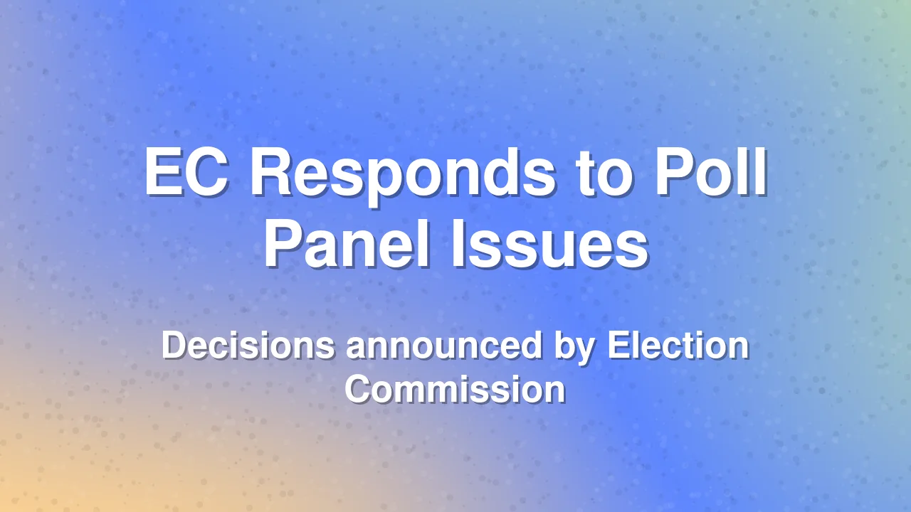 Election Commission Acts on Issues Raised by Two Poll Commissioners