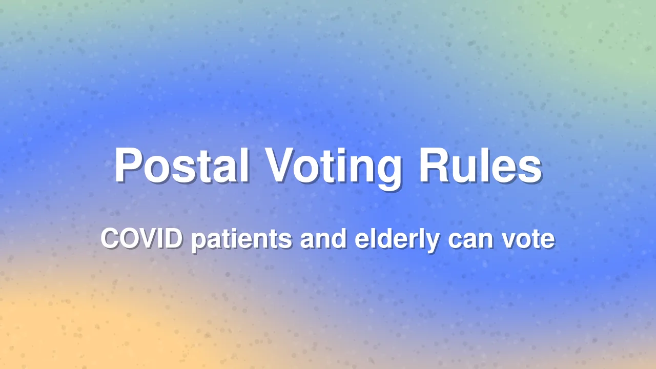 Postal ballot facility extended for COVID patients and elderly voters