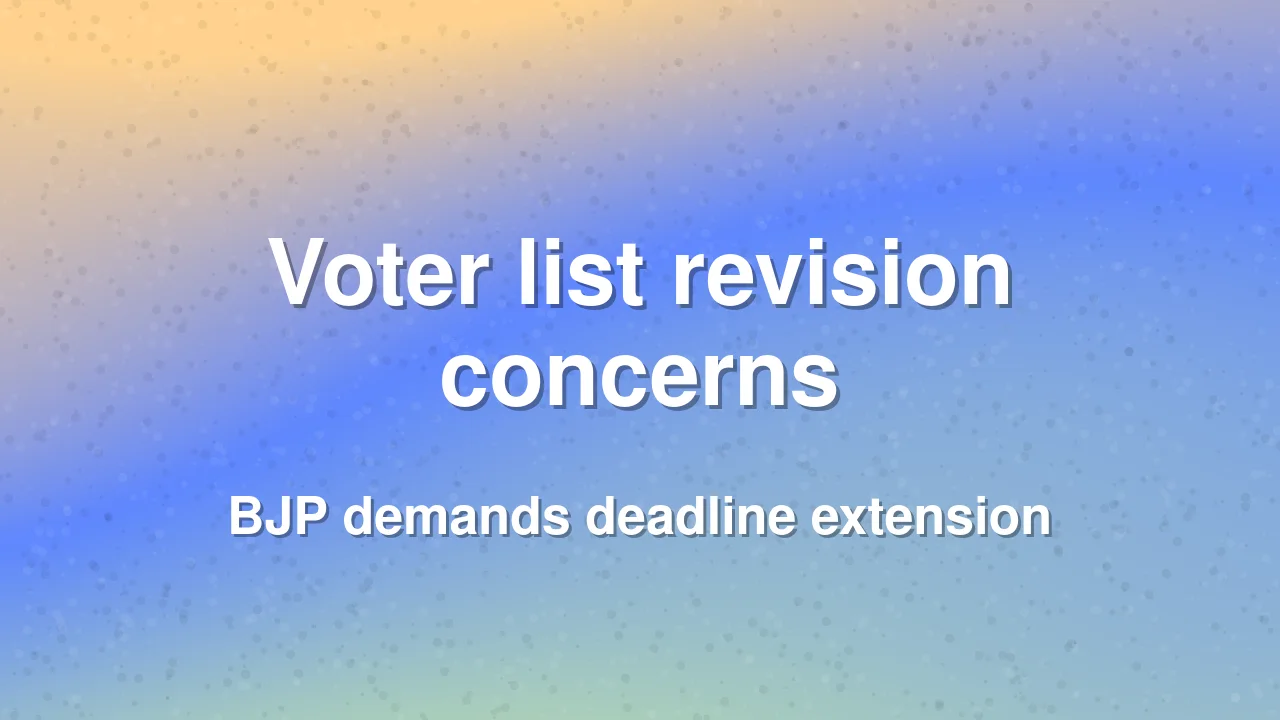 BJP seeks extension for electoral roll revision in Telangana