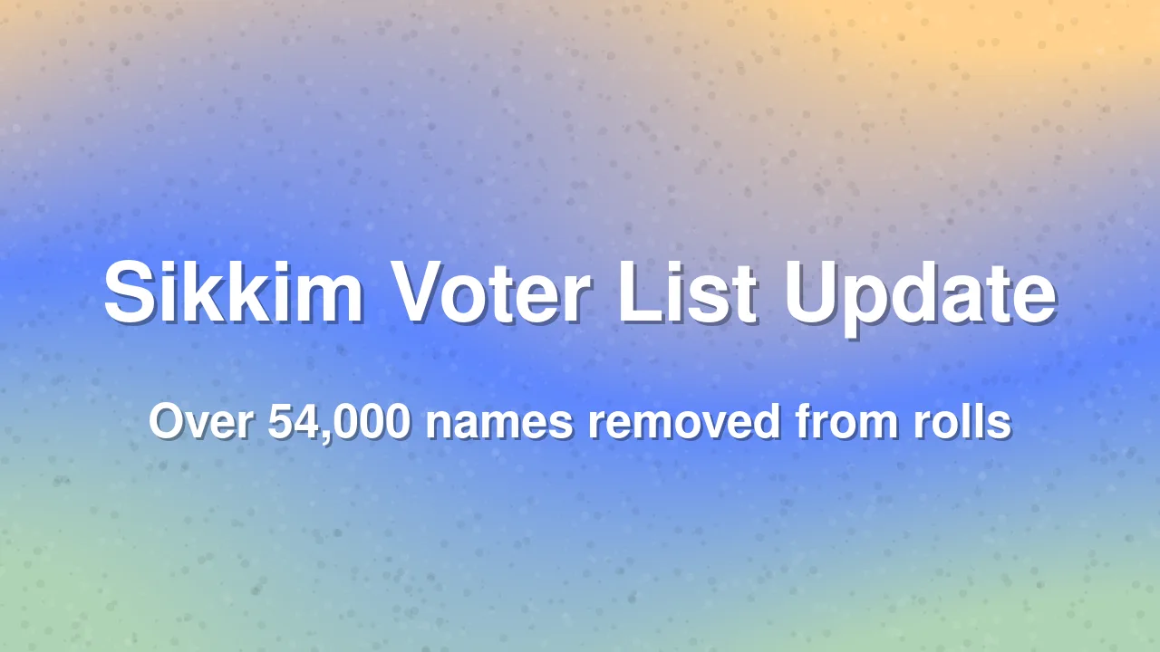 Sikkim Electoral Rolls Updated With Over 54,000 Names Removed