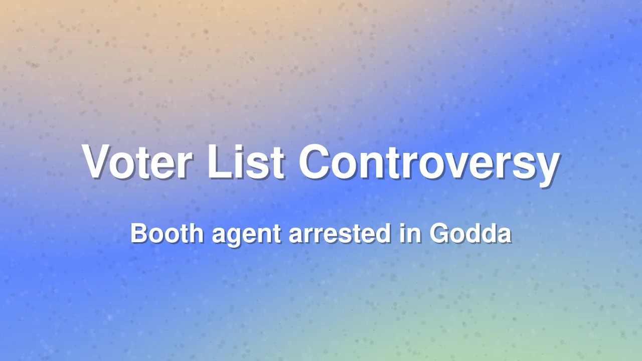 BJP Booth Agent Arrested in Godda Over Voter Deletion Allegations