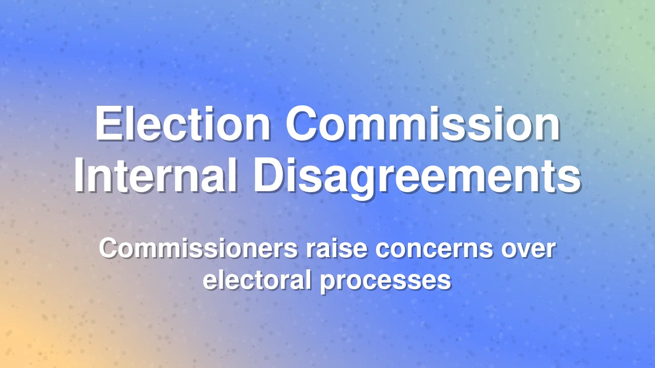 Internal Objections Reported Within Election Commission