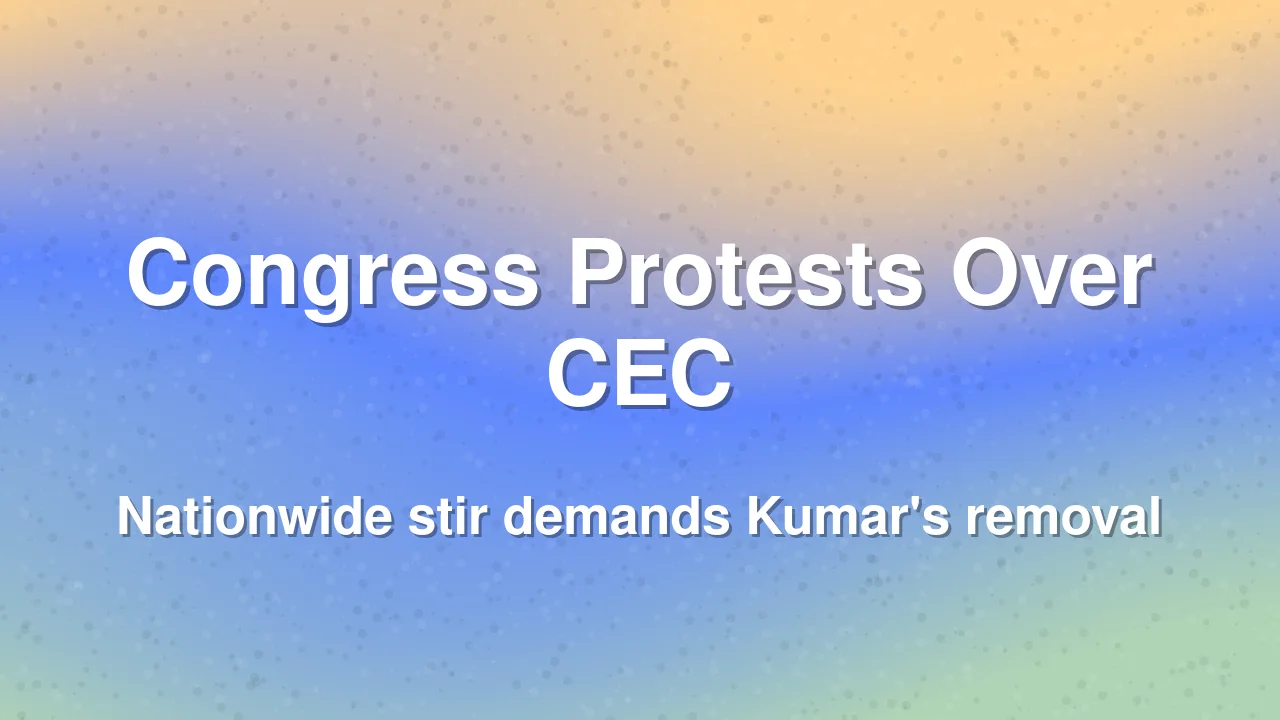 Congress Protests Across India, Demands CEC Gyanesh Kumar's Removal Over SIR Row