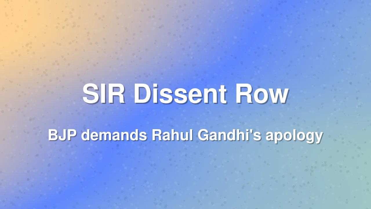 Kerala BJP Chief Seeks Rahul Gandhi's Apology Over SIR Dissent Row