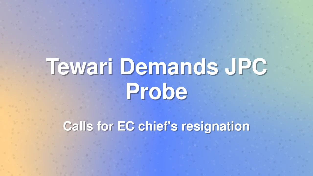 Manish Tewari Calls for JPC Probe Into Election Commission Work