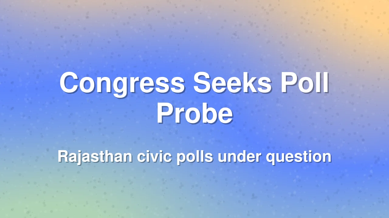 Rajasthan Congress Chief Seeks Election Commission Probe Into Urban Polls Bias