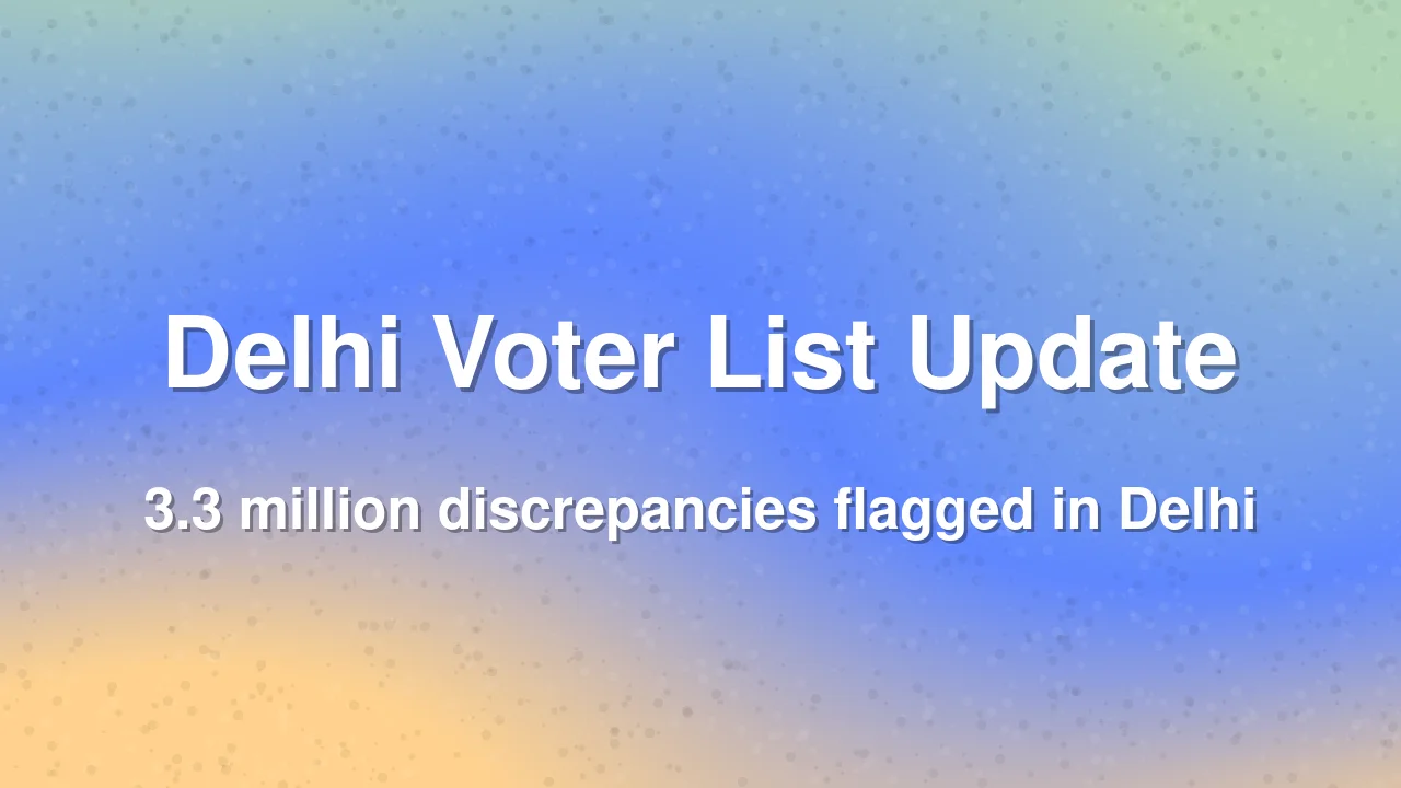 Delhi voter list revision flags 3.3 million discrepancies