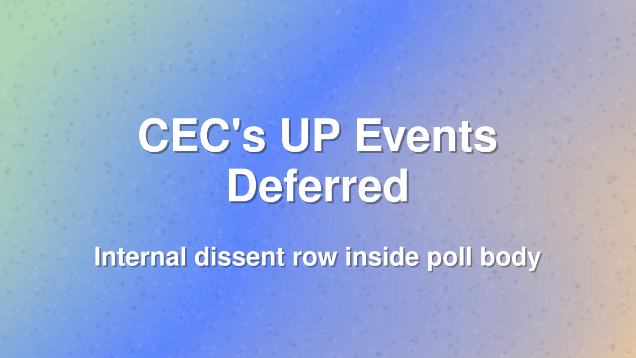 Election Commission Postpones CEC Gyanesh Kumar's UP Events Amid Internal Dissent Row