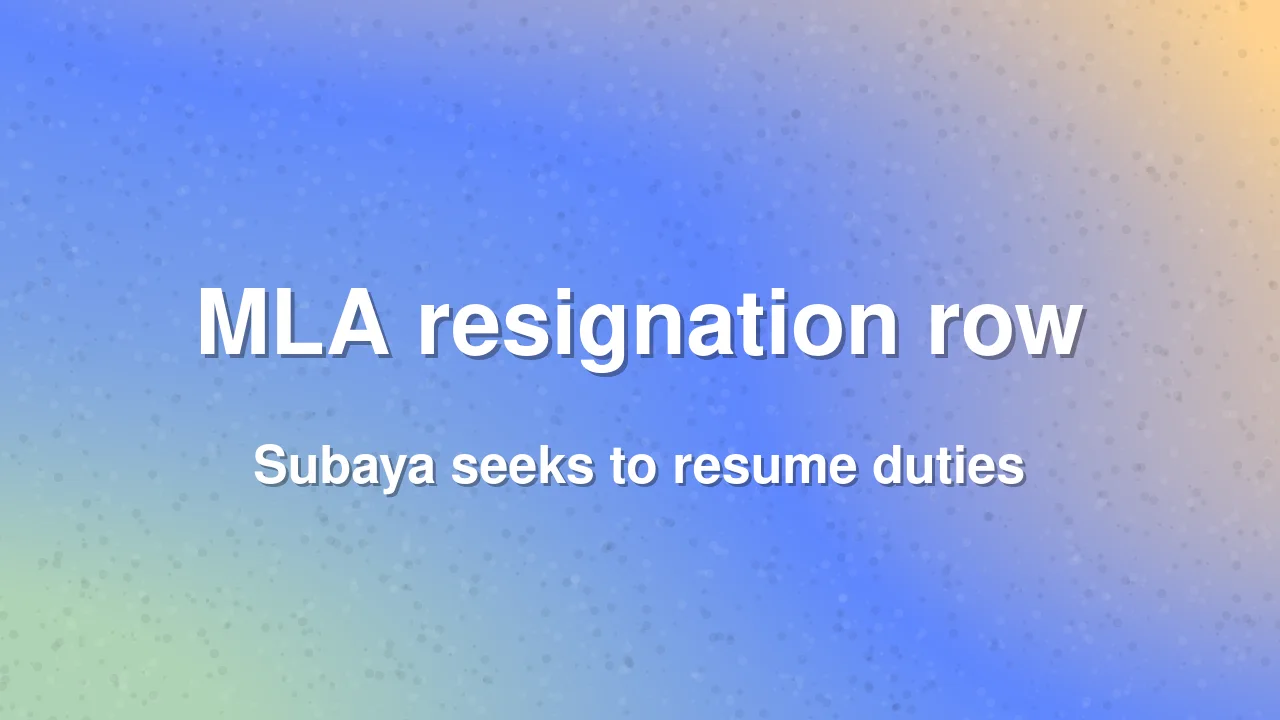 Esakki Subaya seeks to withdraw MLA resignation