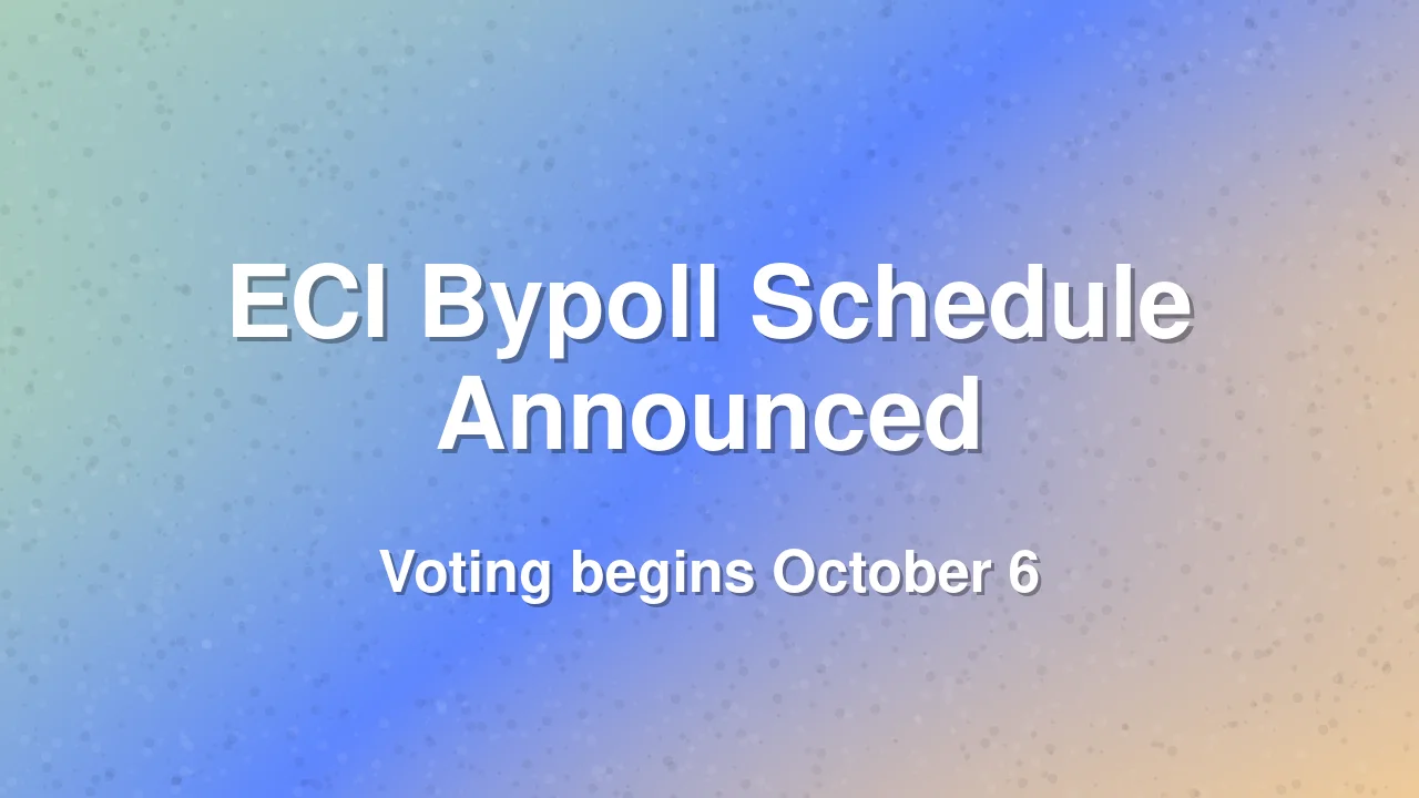 ECI Announces Bypoll Schedule for Four States