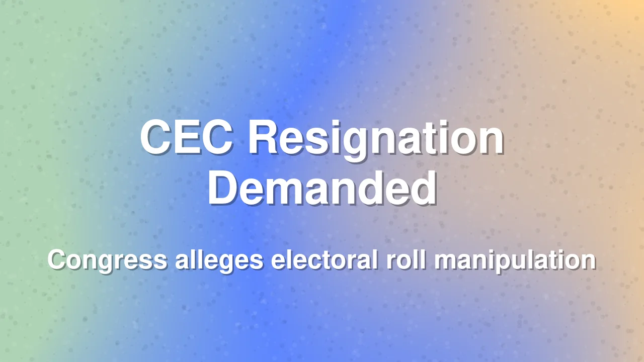 Congress Demands Resignation of Chief Election Commissioner