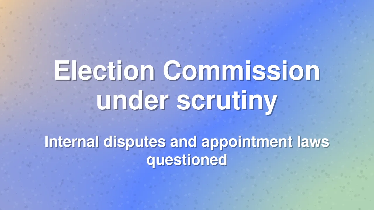 Election Commission faces scrutiny over appointments and internal disputes