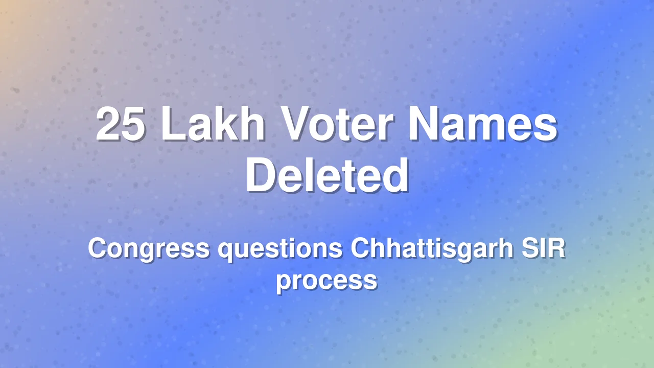 Chhattisgarh SIR: Congress Questions Deletion of Nearly 25 Lakh Voter Names