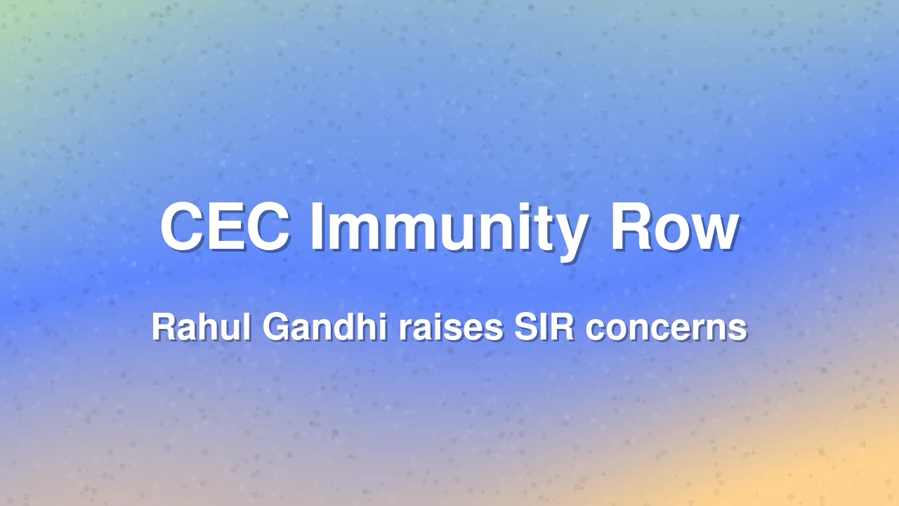 Rahul Gandhi Questions CEC Gyanesh Kumar's Legal Immunity Over SIR Row