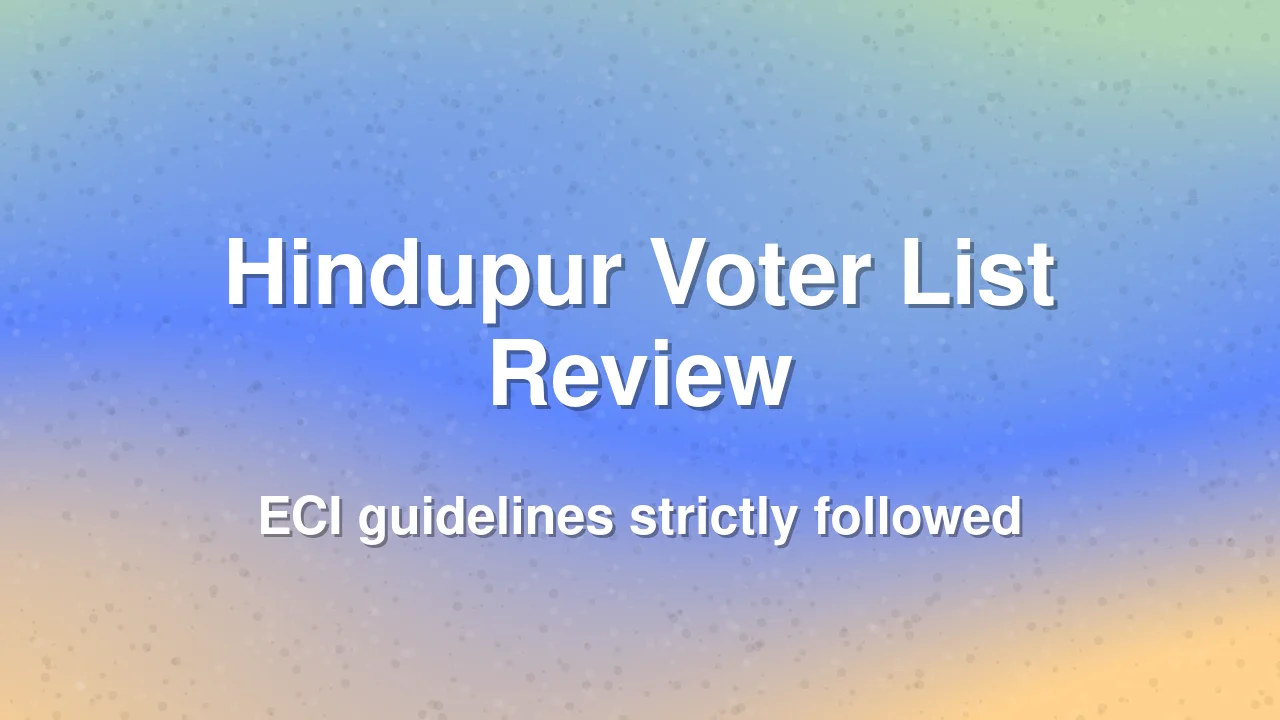 Review Meet Held for Hindupur Voter List Revision