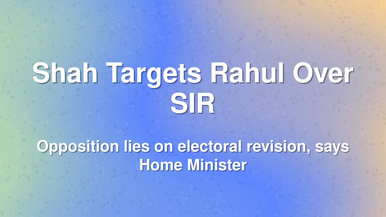 Amit Shah Blames Rahul Gandhi for Congress Losses, Not SIR
