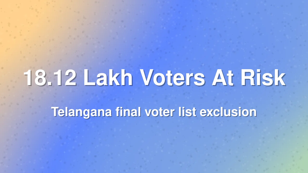 Telangana SIR: 18.12 Lakh Voters Face Possible Exclusion From Final List