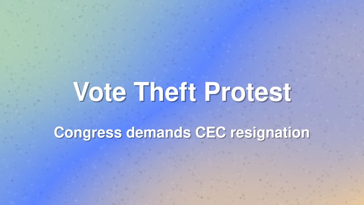 Congress Protests at Lok Bhavan Against 'Vote Theft'