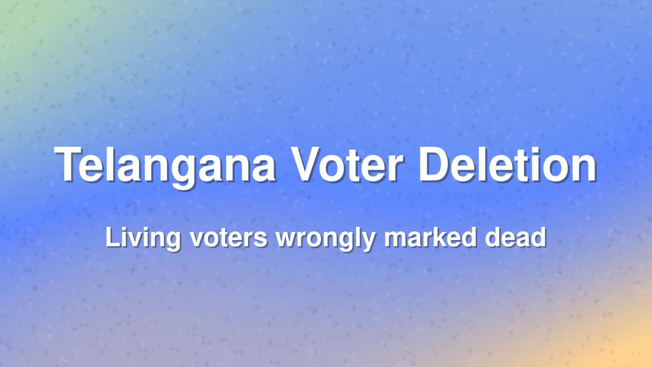 Telangana Voters Wrongly Marked Dead, Untraceable in SIR Process