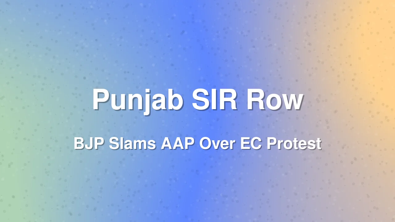 BJP Says Punjab SIR Process is Being Conducted by State Government