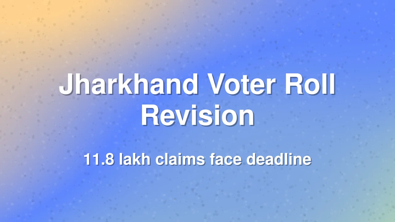 Jharkhand Voter Roll Revision Faces 11.8 Lakh Claim Deadline Test
