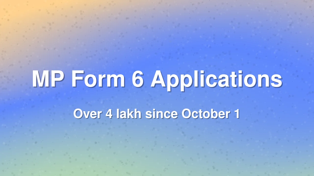 Madhya Pradesh Sees Over 4 Lakh Form 6 Applications Since October