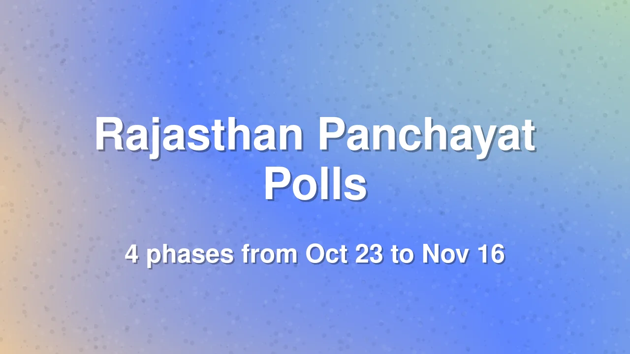 Rajasthan Panchayat Polls: 4 Phases From Oct 23 To Nov 16