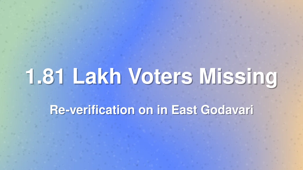 1.81 Lakh Voters Found Unavailable in East Godavari During SIR