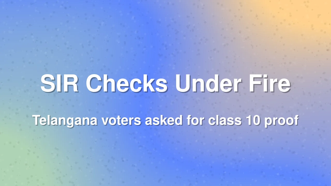 Telangana SIR: 80-Year-Old Voter Asked for Class 10 Certificate
