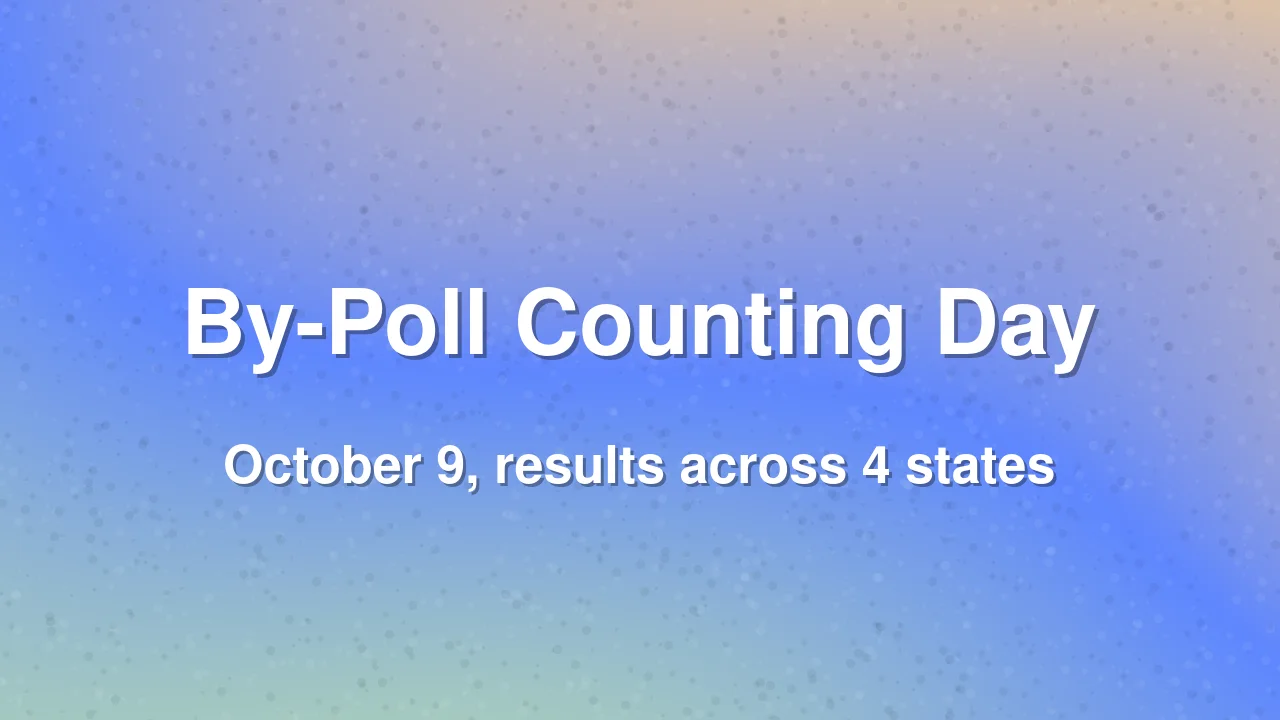 By-Poll Results 2026: Counting on October 9 for 6 Seats Across 4 States