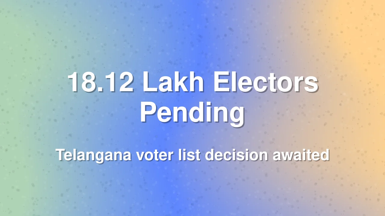 EC Pending Decision on 18.12 Lakh Electors in Telangana