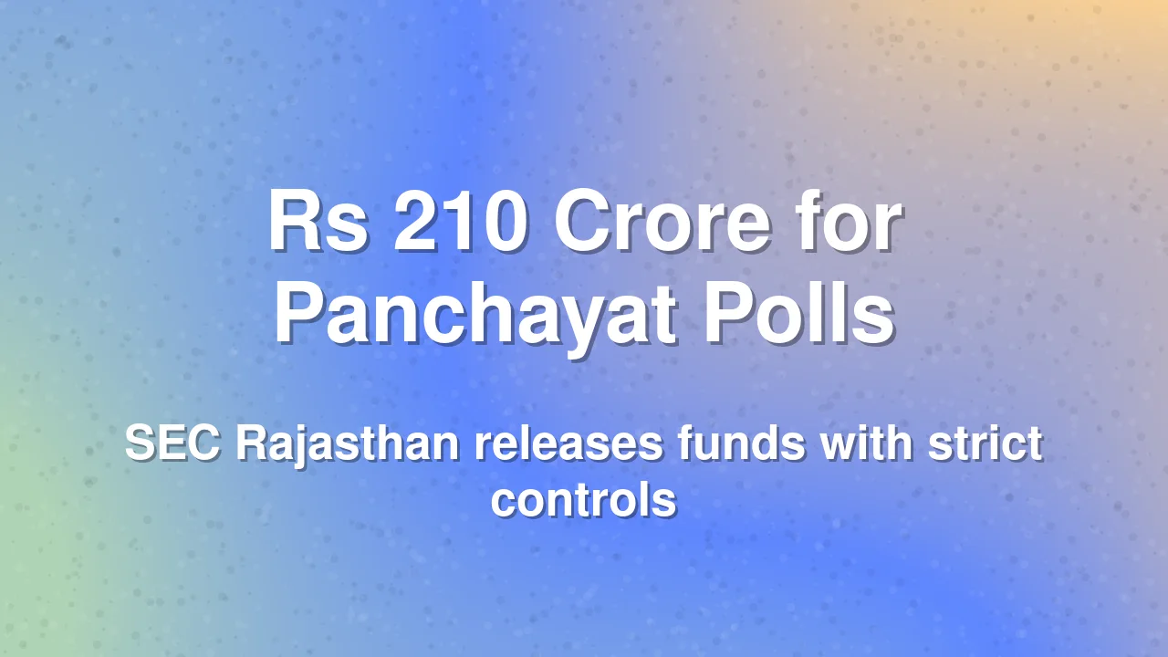 Rajasthan SEC Allocates Rs 210.35 Crore for Panchayat Polls with Strict Spending Rules