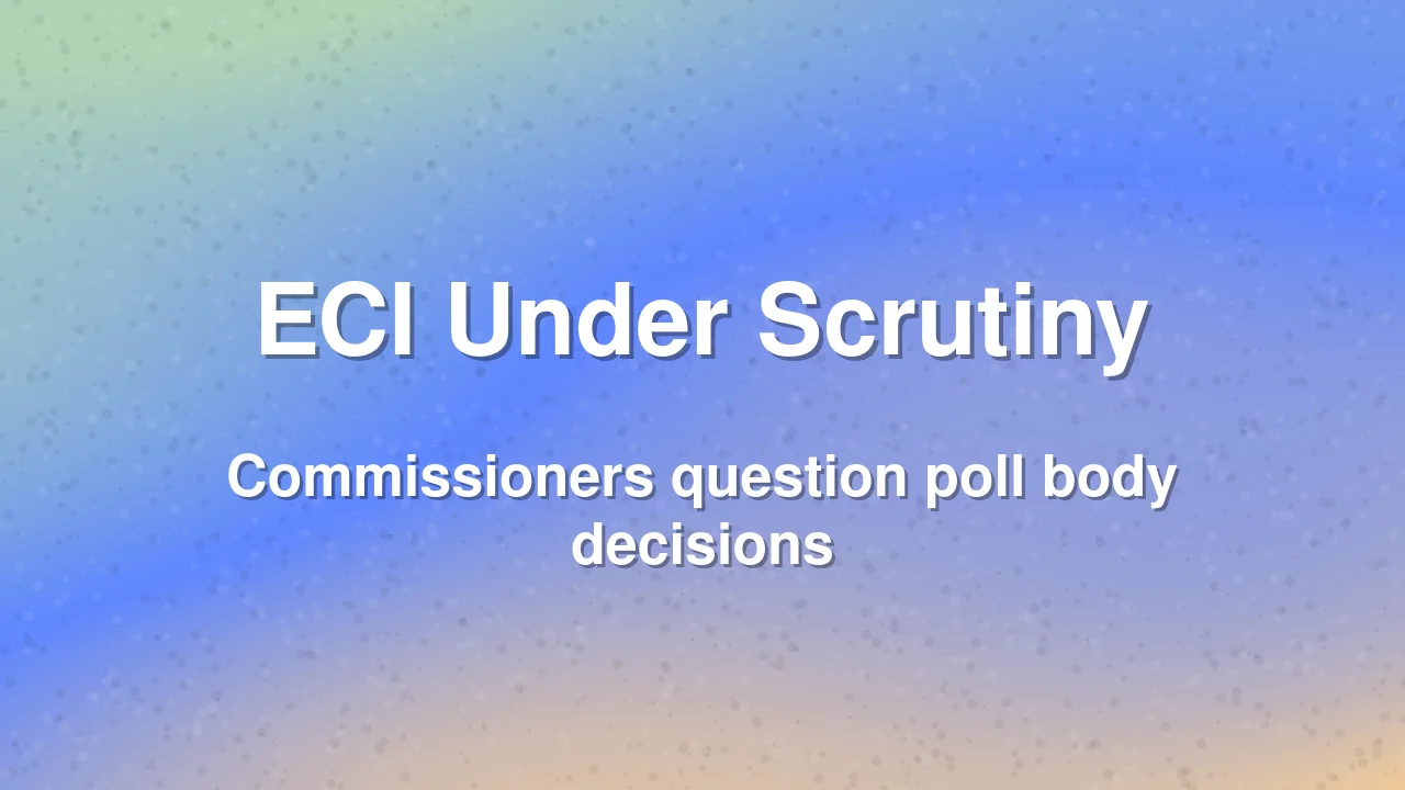 Election Commission Faces Internal Rift Over Roll Revision Decisions