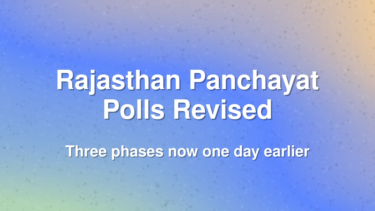 Rajasthan Panchayat Poll Schedule Revised Ahead of Dhanteras