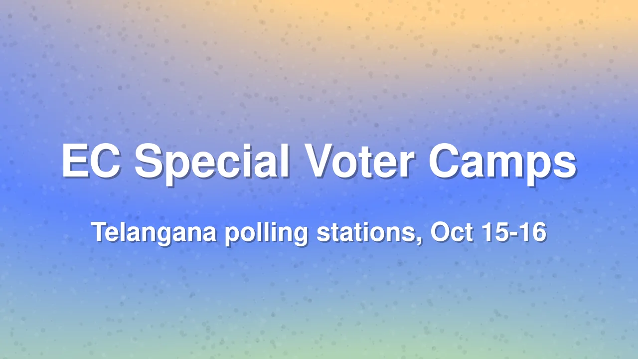 Election Commission Orders Special Voter Camps in Telangana on Oct 15-16