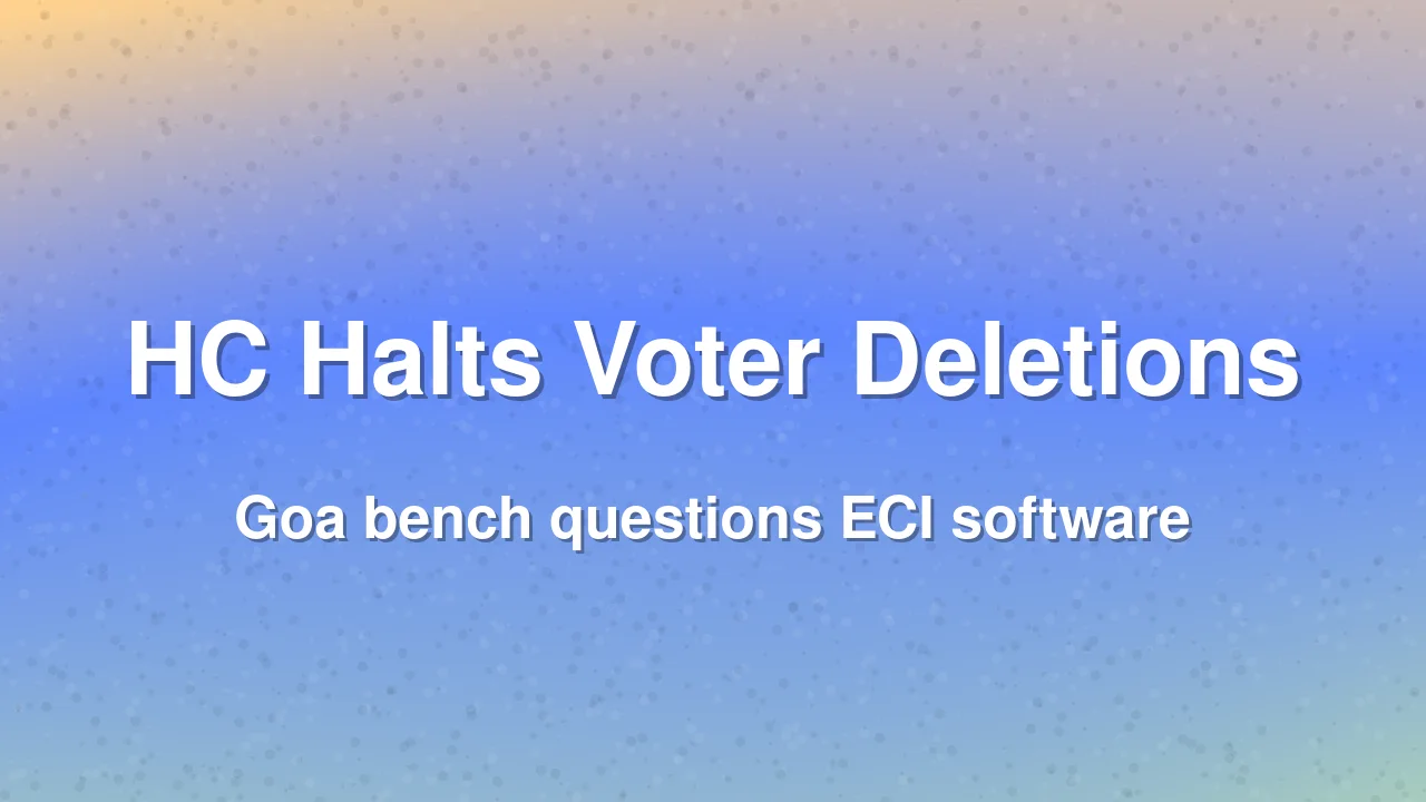 Bombay HC Says SIR Draft Roll Cannot Be Used to Delete Voter Names