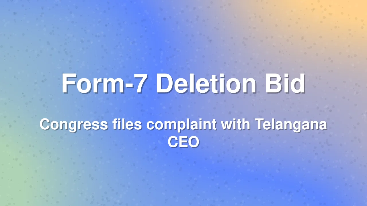 Telangana Congress Alleges Form-7 Deletion Bid Targeting 30 Members of a Muslim Family