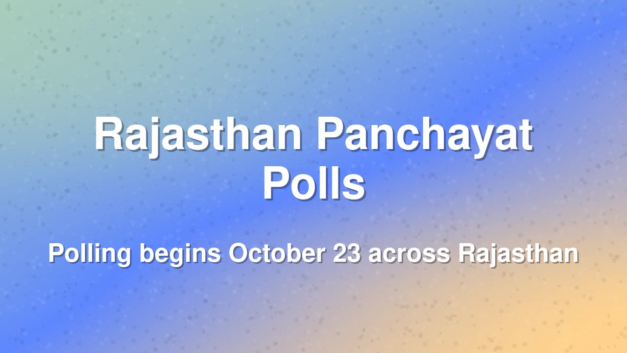 Rajasthan Panchayat Elections Announced in Four Phases from October 23